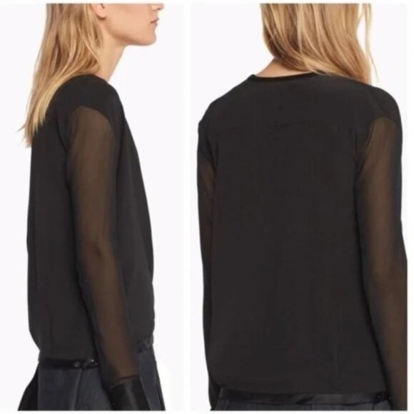 Rag & Bone Blaine Silk Chiffon Surplice V-neck Cocktail Holiday Sexy Blouse Top - Picture 3 of 12